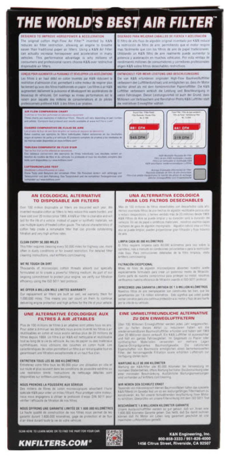 K&N 03-05 Fiat Punto L4-1.3L DSL Replacement Drop In Air - 33-2932