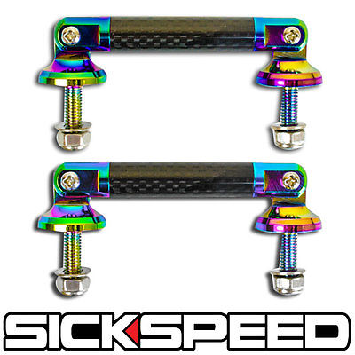 NEO CHROME CARBON FIBER SPLITTER STRUT BAR BRACE SUPPORT KIT FOR BUMPER LIP