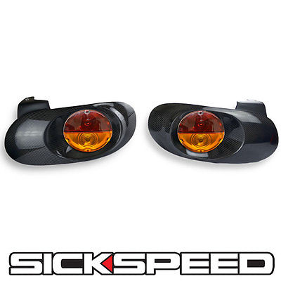 CARBON FIBER TAILLIGHT CONVERSION WITH ORANGE/RED LIGHTS FOR MIATA NB