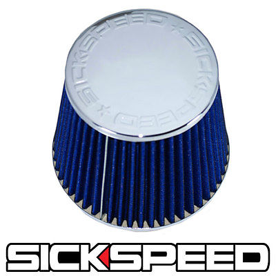 BLUE 3 INCH CONICAL FILTER FOR COLD/RAM ENGINE AIR INTAKE VELOCITY STACK 3"-C-Dub Tech