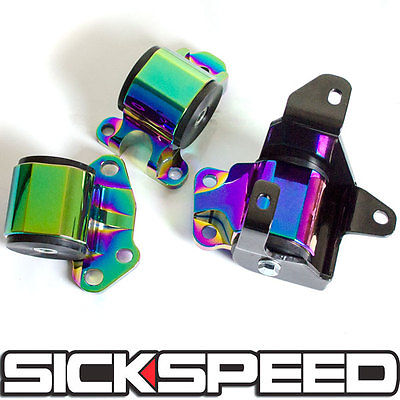 SICKSPEED 92-95 MOTOR MOUNTS D16 B16 B18 EG B-SERIES ENGINE NEO CHROME TWO HOLE