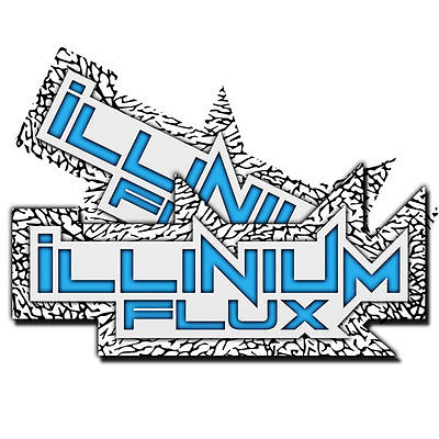 2 ILLINIUM FLUX WHITE BLUE STICKERS VINYL DECAL KIT STICKER PACK WINDOW LIP-C-Dub Tech