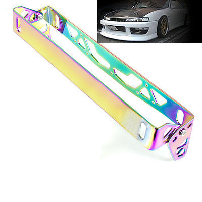 LICENSE PLATE TILT RELOCATION BRACKET FRONT BUMPER MOUNT HOLDER NEO CHROME