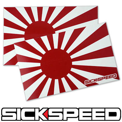 2PC RISING SUN JAPAN/JAPANESE FLAG VINYL JDM STICKER DECAL STICKERBOMB BOMB-C-Dub Tech