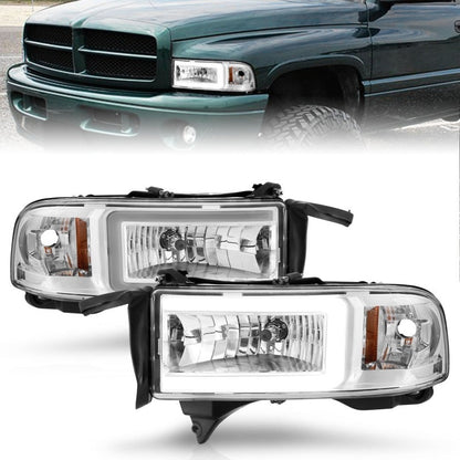 ANZO 94-02 Dodge RAM Crystal Headlight - w/ Light Bar - 111555