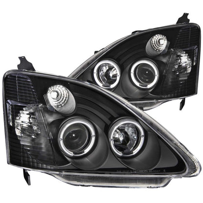 ANZO 2002-2004 Honda Civic Projector Headlights w/ Halo Black - 121057-C-Dub Tech