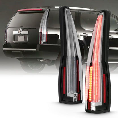 ANZO 2007-2014 Cadillac Escalade Led Taillights Red/Clear - 311296-C-Dub Tech