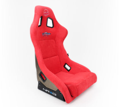 NRG FRP Bucket Seat ULTRA Edition - Large (Red Alcantara/Gold - FRP-302RD-ULTRA