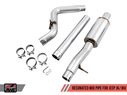 AWE Tuning 07-18 Jeep Wrangler JK/JKU 3.6L Resonated Mid Pipe - 3015-11005-C-Dub Tech