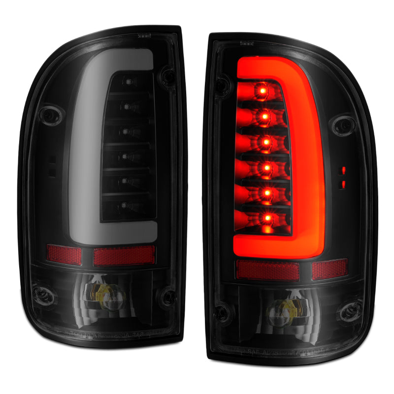 ANZO 1995-2000 Toyota Tacoma LED Taillights Black Housing Smoke Lens - 311354