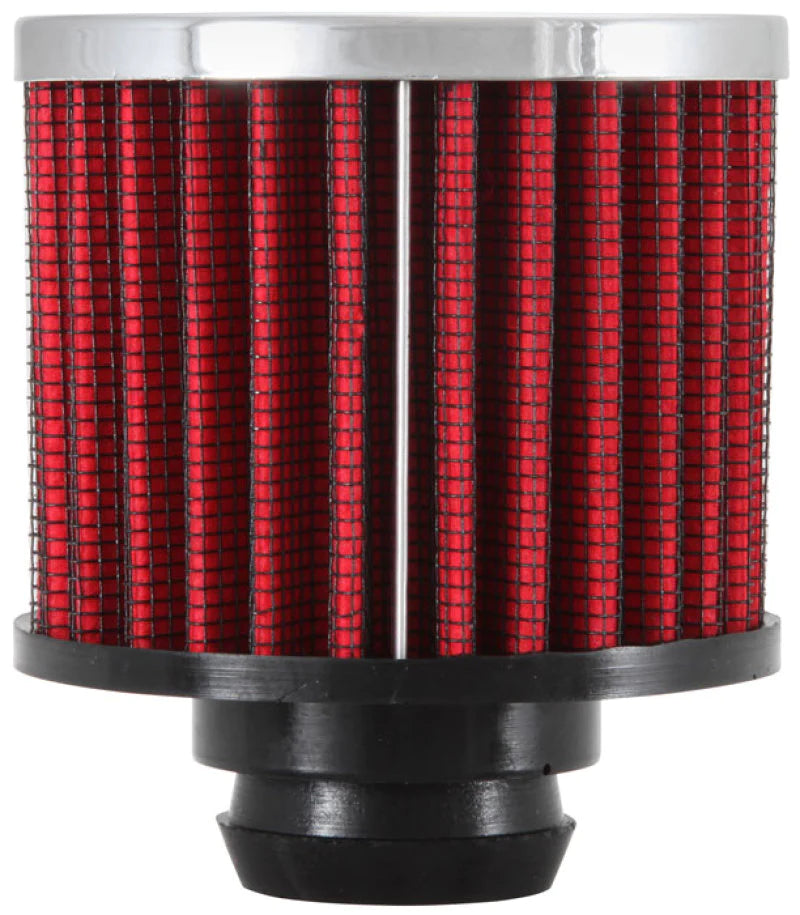K&N Rubber Base Chrome Top Push-In Crankcase Vent Filter 3in - 62-1490