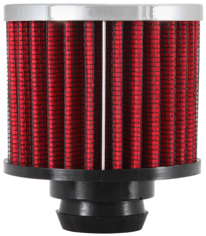 K&N Rubber Base Chrome Top Push-In Crankcase Vent Filter 3in - 62-1490