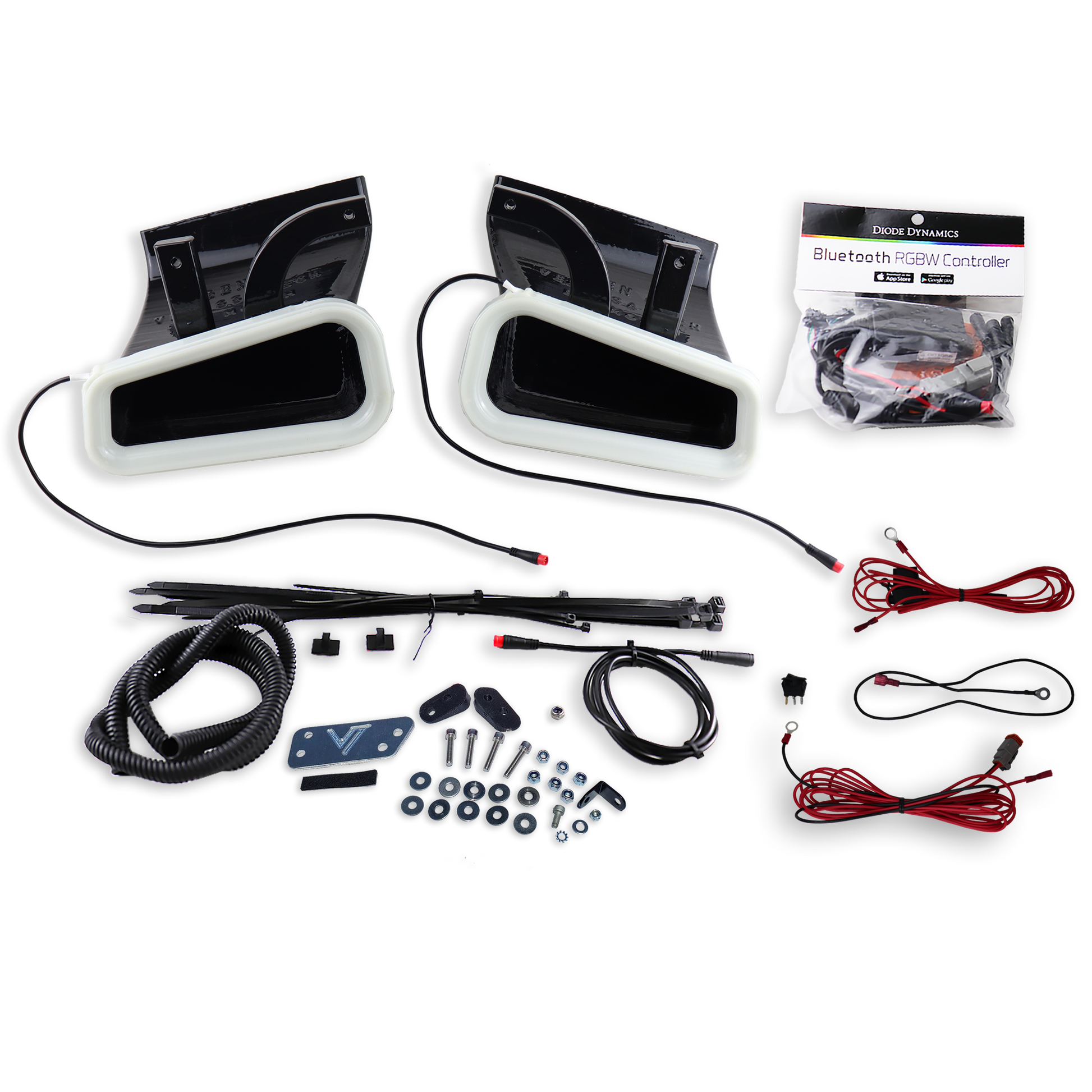 2016-2020+ Infiniti Q60 RedSport BIG MOUTH "LIT KIT" Ram Air Intake Snorkels-C-Dub Tech
