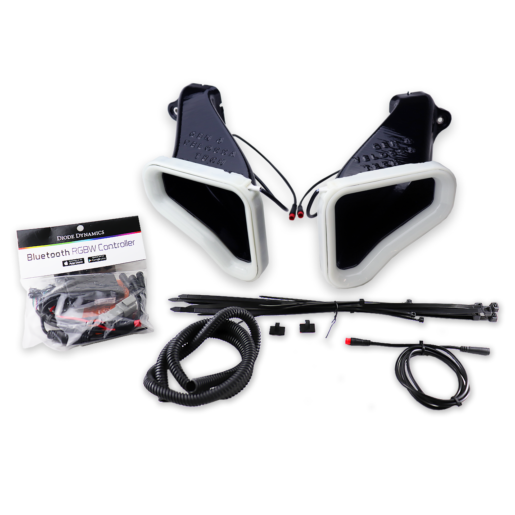 2017-2021 Genesis G70 3.3T Dual BIG MOUTH "LIT KIT" Ram Air Intake Snorkels-C-Dub Tech