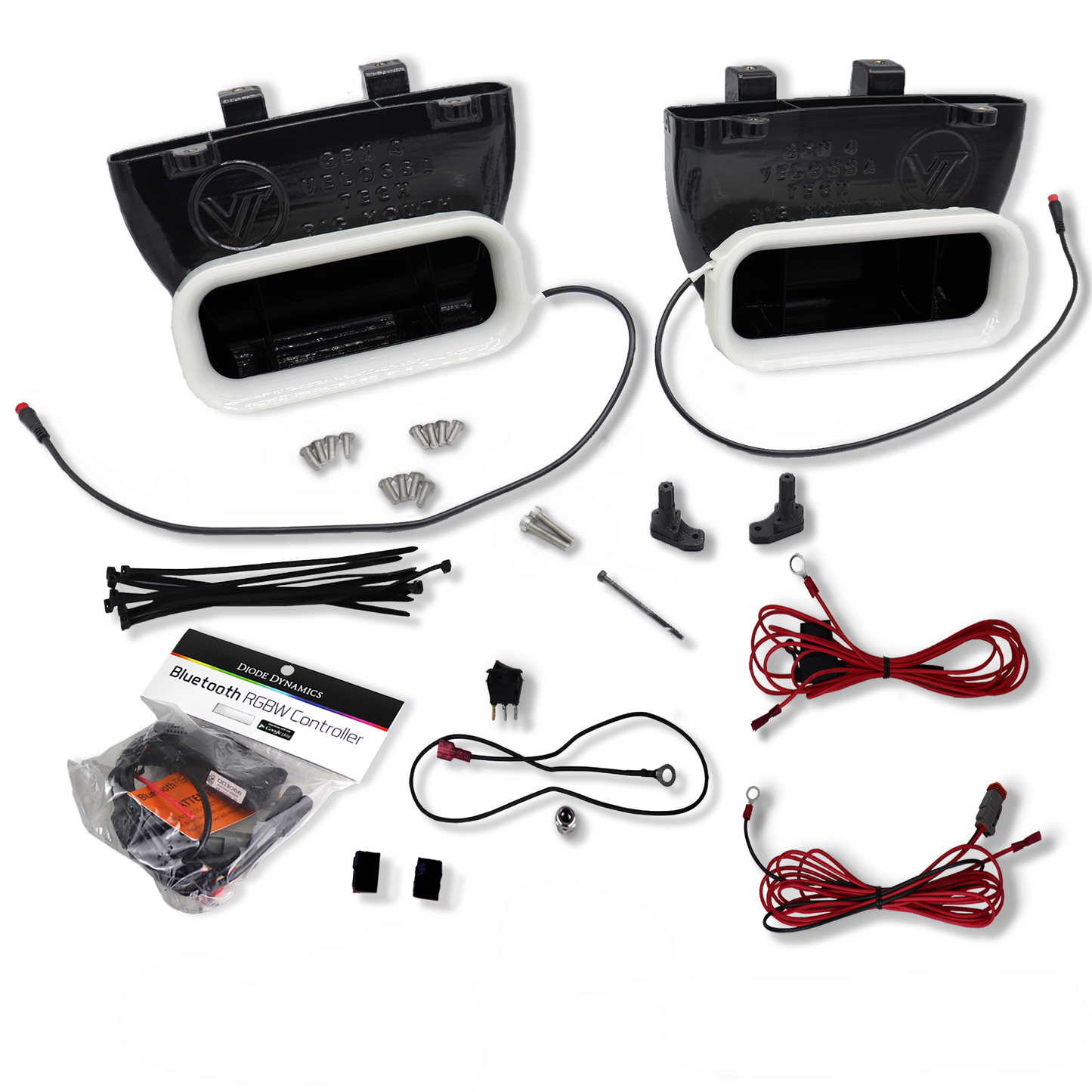 2015-2017 Ford F-150 and 2017-2020 Ford F-150 Raptor Dual BIG MOUTH "LIT KIT" Ram Air Intake Snorkels-C-Dub Tech