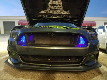 2015-2017 Ford Mustang Dual BIG MOUTH Ram Air Intake Snorkels - LED Lit Version-C-Dub Tech