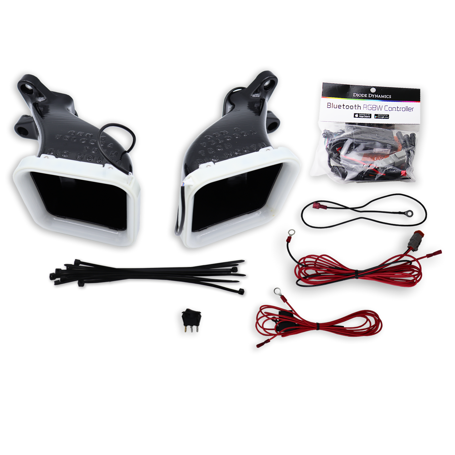 2015-2021 Genesis G80 3.3T/5.0/3.8 Dual BIG MOUTH "LIT KIT" Ram Air Intake Snorkels-C-Dub Tech
