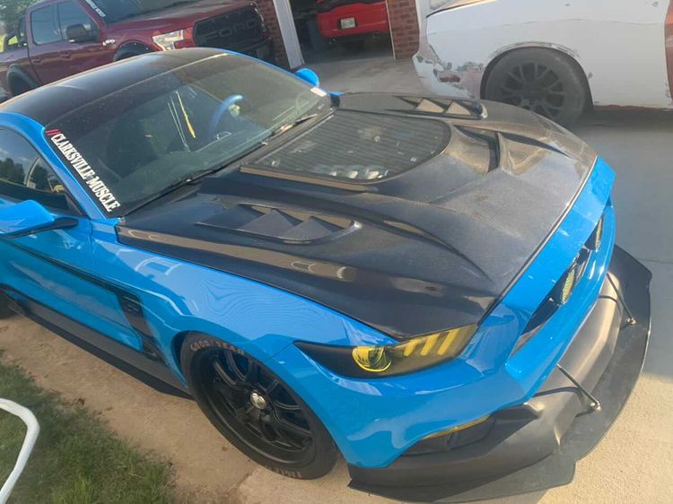CMST Tuning Carbon Fiber Glass Transparent Hood Stage 2 ( Raised 2 inches ) for Ford Mustang S550.1 2015- 2017