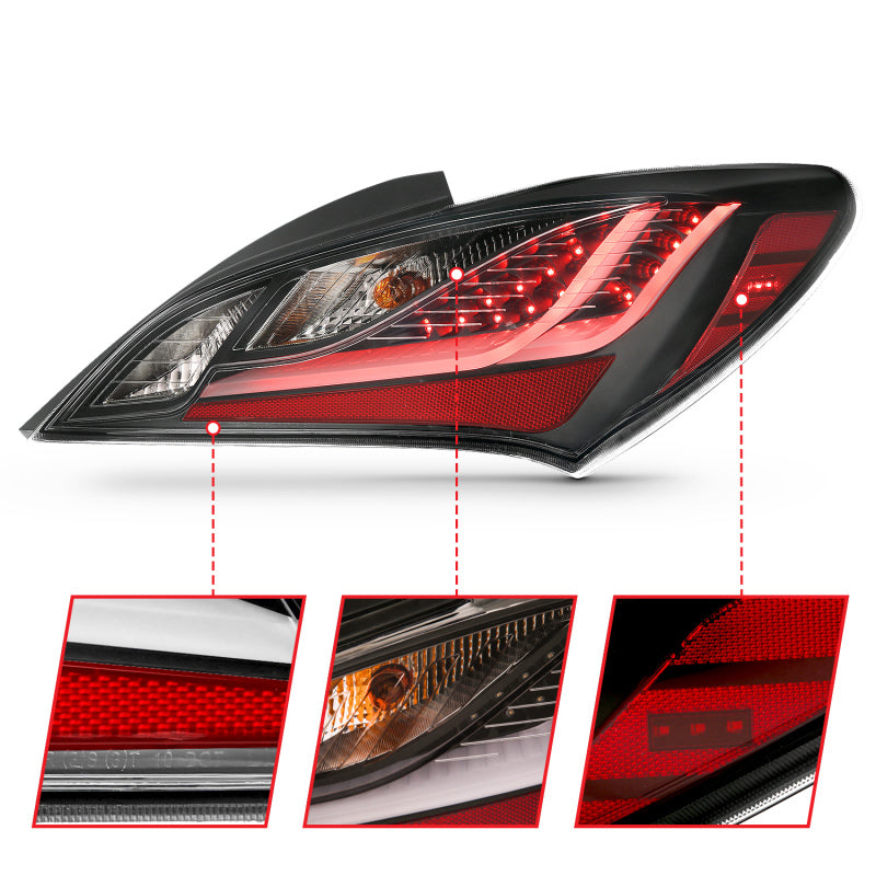 ANZO 10-13 Hyundai Genesis 2DR LED Taillights Smoke - 321347