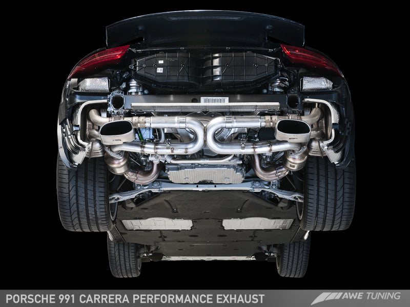 AWE Tuning 991 Carrera Performance Exhaust - Use Stock Tips - 3015-11020-C-Dub Tech