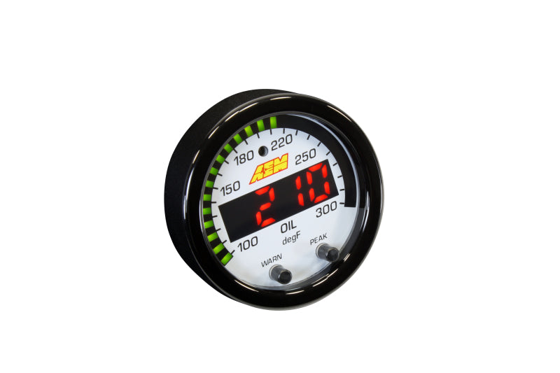 AEM X-Series Temperature 100-300F Gauge Kit (ONLY Black Bezel and - 30-0302