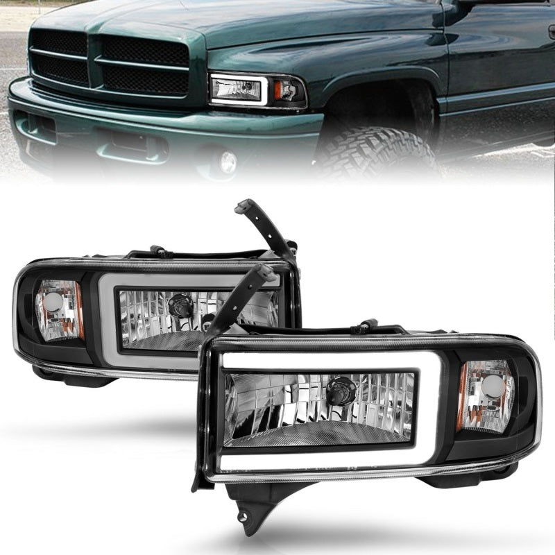 ANZO 94-02 Dodge RAM Crystal Headlight - w/ Light Bar - 111554-C-Dub Tech