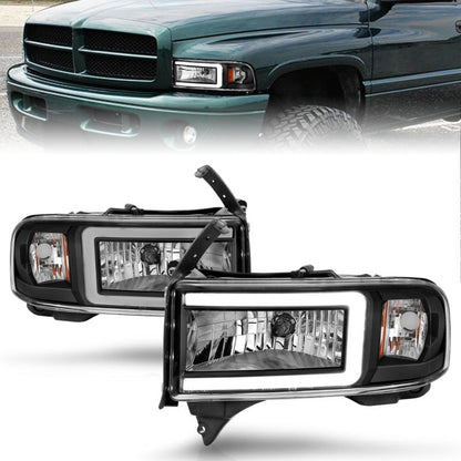 ANZO 94-02 Dodge RAM Crystal Headlight - w/ Light Bar - 111554-C-Dub Tech