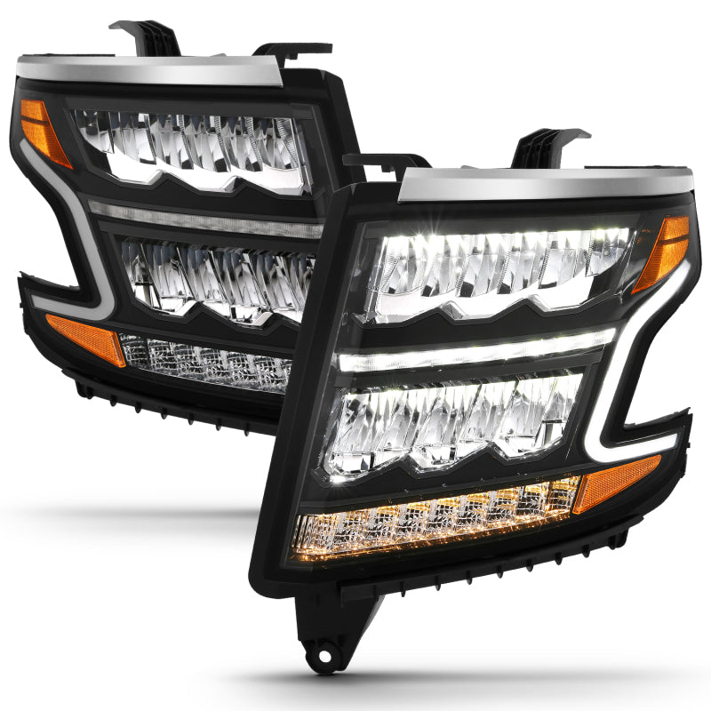 ANZO 15-20 Chevy Tahoe/Suburban LED Light Bar Style Headlights Black - 111478-C-Dub Tech