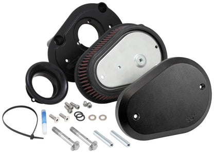 K&N 00-16 Harley Davidson Street Metal Intake System Flare Black - RK-3932B