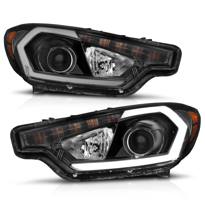 ANZO 2014-2016 Kia Forte Projector Headlights w/ Light Bar Black - 121562