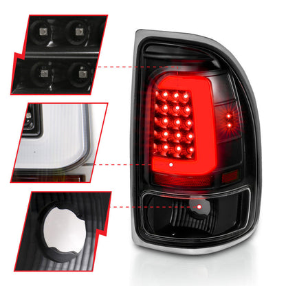 ANZO 1997-2004 Dodge Dakota LED Taillights Black Housing Clear Lens - 311347-C-Dub Tech