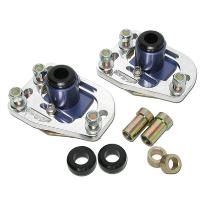 BBK 79-93 Mustang Caster Camber Plate Kit - Silver Anodized - 2525-C-Dub Tech