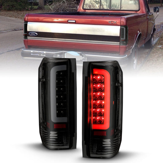 ANZO 1987-1996 Ford F-150 LED Taillights Black Housing Smoke Lens - 311351-C-Dub Tech