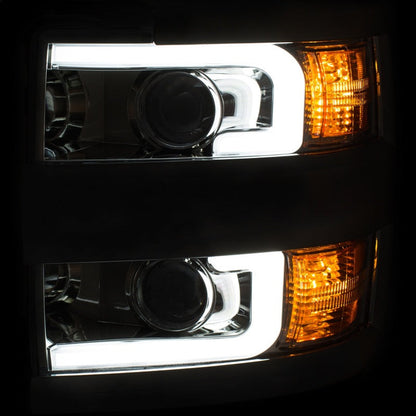 ANZO Projector Headlights 15-17 Chevrolet Silverado 2500HD / 3500HD Chrome - 111366-C-Dub Tech