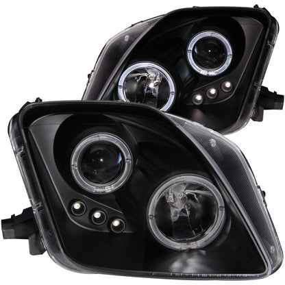 ANZO 1997-2001 Honda Prelude Projector Headlights w/ Halo Black w/ - 121341-C-Dub Tech