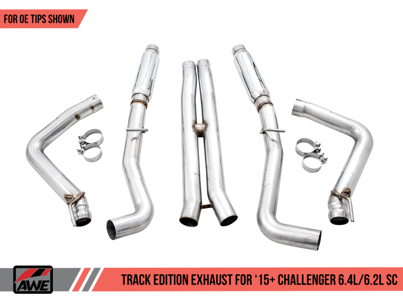 AWE Tuning 2015+ Dodge Challenger 6.4L/6.2L Supercharged Track Edition Exhaust - 3015-11050-C-Dub Tech