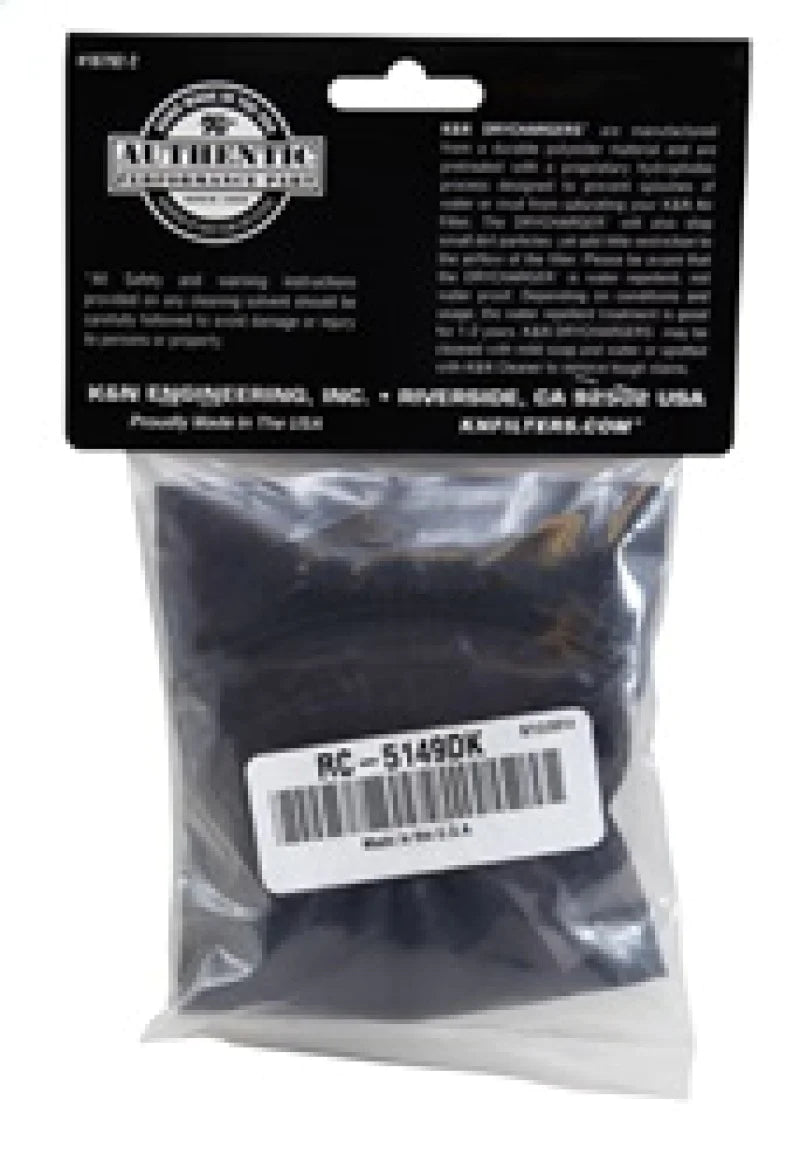 K&N Drycharger Air Filter Wrap Black 5.375in Diameter / 6.5in - RC-5149DK