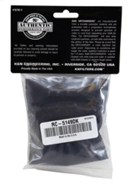 K&N Drycharger Air Filter Wrap Black 5.375in Diameter / 6.5in - RC-5149DK