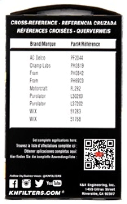 K&N Oil Filter OIL FILTER; AUTOMOTIVE - HP-4004