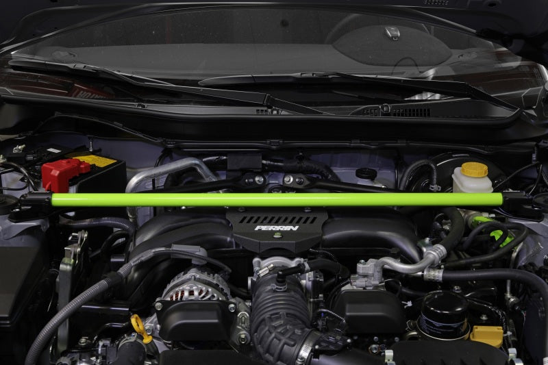 Perrin 2013+ BRZ/FR-S/86/GR86 Strut Brace - Neon Yellow Wrinkle - PSP-SUS-066NY