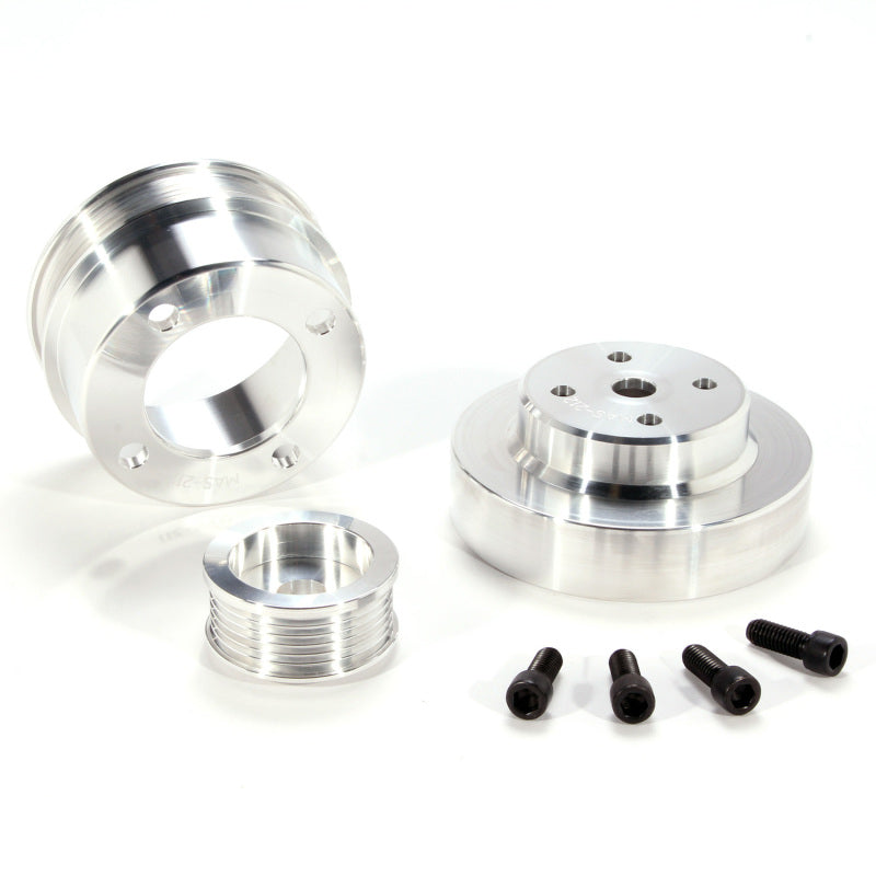 BBK 86-93 Mustang 5.0 Underdrive Pulley Kit - Lightweight CNC - 1553-C-Dub Tech