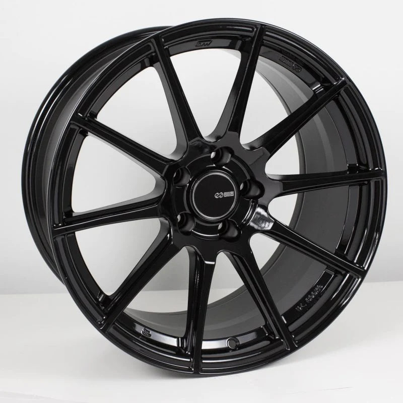 Enkei TS10 18x9.5 5x114.3 15mm Offset 72.6mm Bore Black Wheel - 499-895-6515BK