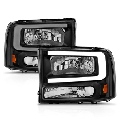 ANZO 99-04 Ford F250/F350/F450/Excursion (excl. 99) Crystal Headlights - w/ - 111549