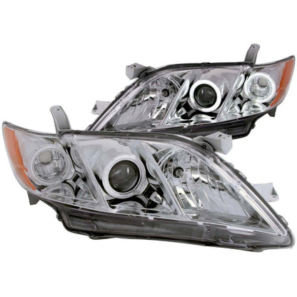 ANZO 2007-2009 Toyota Camry Projector Headlights w/ Halo Chrome - 121180