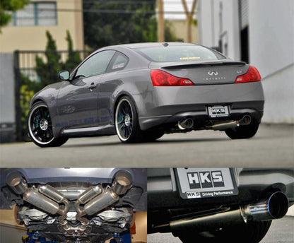 HKS 08 Infiniti G37 Coupe Dual Hi-Power Titanium Tip Catback - 32009-BN003