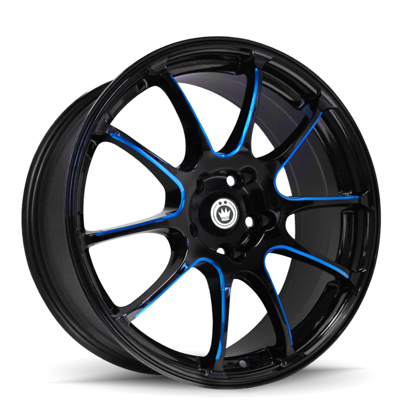 Konig Illusion 17x7 5x100 ET40 Black/Ball Cut Blue - IL7751040F