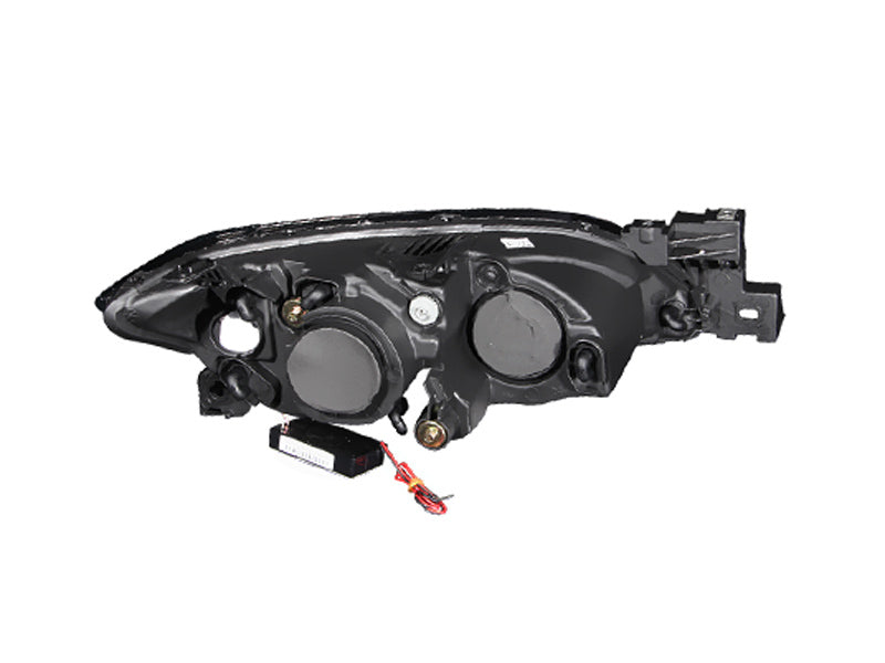 ANZO 2004-2008 Mazda 3 Projector Headlights w/ Halos Chrome - 121211-C-Dub Tech