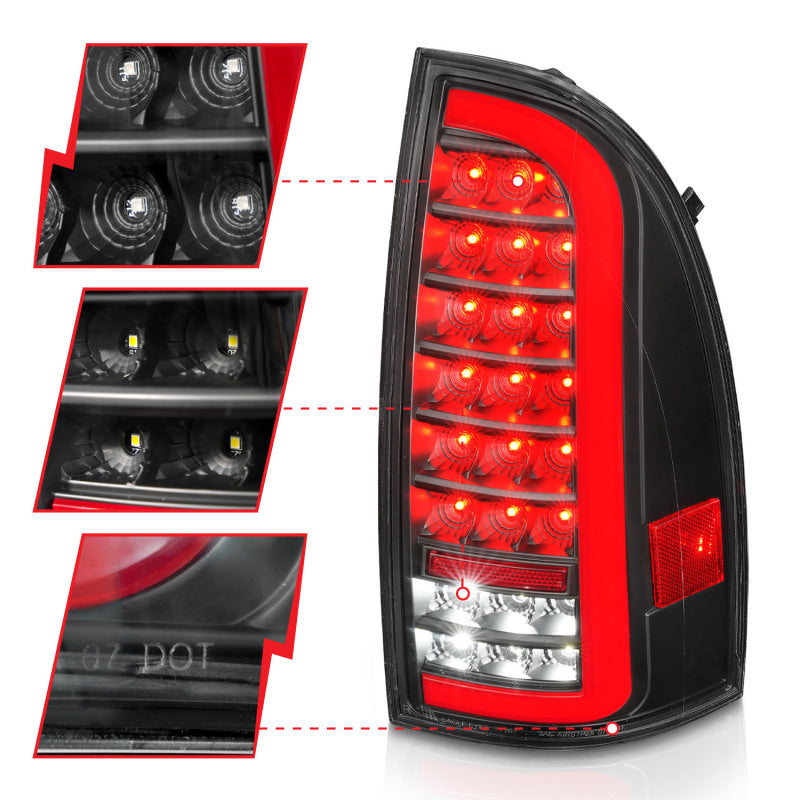 ANZO 05-15 Toyota Tacoma Full LED Tail Lights w/Light Bar - 311427-C-Dub Tech