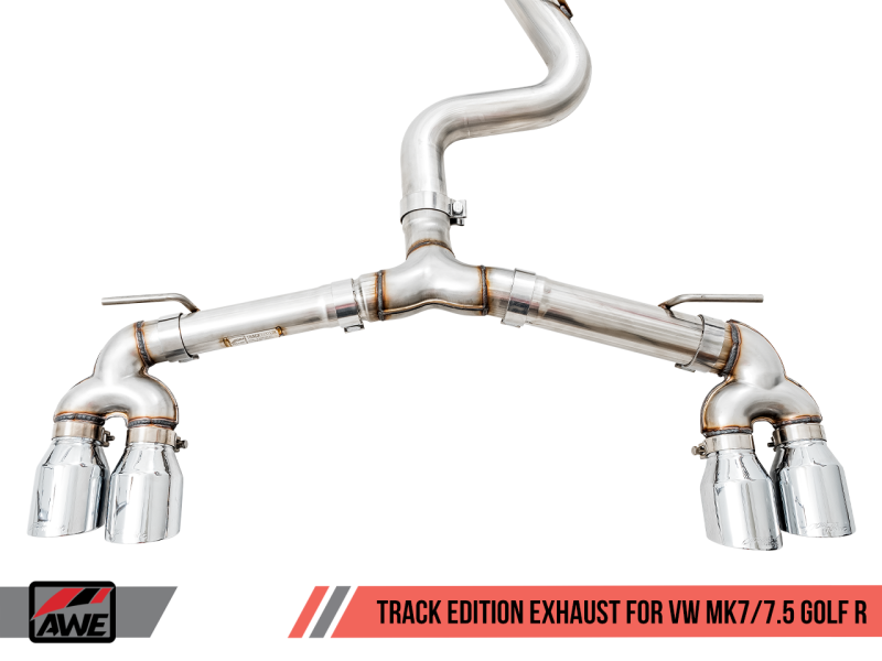 AWE Tuning Mk7 Golf R Track Edition Exhaust w/Chrome Silver - 3015-42134-C-Dub Tech