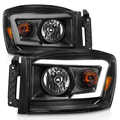 Anzo 06-09 Dodge RAM 1500/2500/3500 Headlights Black Housing/Clear Lens (w/ - 111524